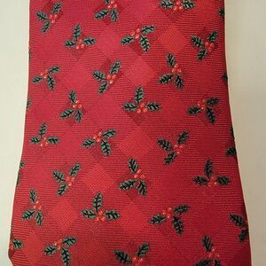 Noel Holiday Collection Christmas Tie Holly Red